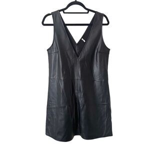 JDY Faux Leather Spencer Shift Dress‎ Sz S